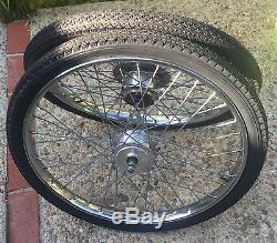 Vtg Schwinn Motorcycle Bike Drum Brake Rims Marked Worksman Motobike Whizzer