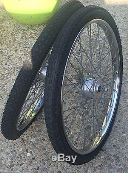 Vtg Schwinn Motorcycle Bike Drum Brake Rims Marked Worksman Motobike Whizzer