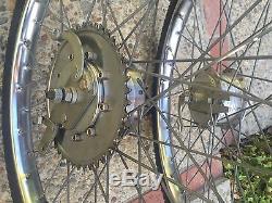 Vtg Schwinn Motorcycle Bike Drum Brake Rims Marked Worksman Motobike Whizzer