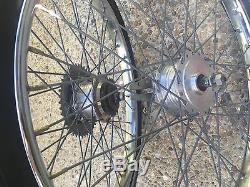 Vtg Schwinn Motorcycle Bike Drum Brake Rims Marked Worksman Motobike Whizzer