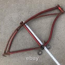 Vintage 18 SCHWINN Monark BICYCLE Bike FRAME Red All Original Fat Tire