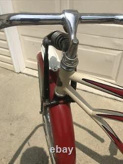 Vintage 1930s Prewar Schwinn Mead Ranger Mens Bicycle Red & White Project Bike