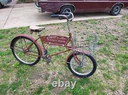 Vintage 1939 Prewar Schwinn Cycle truck Delivery Bicycle Balloon Tire Basket 39
