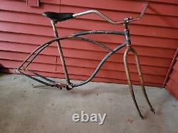 Vintage 1940s or 1950s Mens Schwinn Bike Frame Chopper Forks