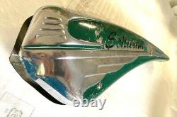 Vintage 1949-1953 Schwinn Green Phantom Bicycle Tank, Original Paint Survivor