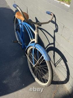 Vintage 1949 Schwinn Spitfire 26 Men's Cruiser Bicycle Blue Chicago C-Serial
