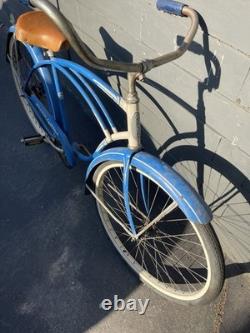 Vintage 1949 Schwinn Spitfire 26 Men's Cruiser Bicycle Blue Chicago C-Serial