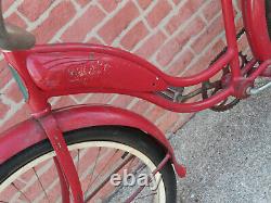 Vintage 1950 Red Schwinn 17 Women's Girls Panther  Bicycle