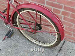 Vintage 1950 Red Schwinn 17 Women's Girls Panther  Bicycle