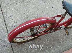 Vintage 1950 Red Schwinn 17 Women's Girls Panther  Bicycle