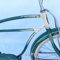 Vintage 1950 Schwinn D-13 Bicycle Hunter Green Excellent Condition Torpedo Light
