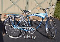 Vintage 1950's Blue Schwinn Mark II Jaguar Men's Bicycle Can Ship To You