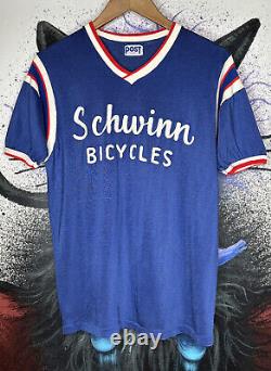 Vintage 1950's Post x Schwinn Bicycles Chainstitch Ringer T-Shirt Jersey L