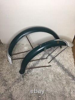 Vintage 1950s Schwinn 26 2.125 Balloon Tire Fenders Green Panther