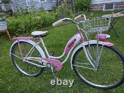 Vintage 1950s Schwinn Starlet 1952 Pink Womans Ladies Bicycle 24 Bike Jun. 1952