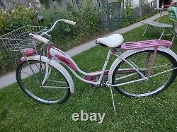 Vintage 1950s Schwinn Starlet 1952 Pink Womans Ladies Bicycle 24 Bike Jun. 1952