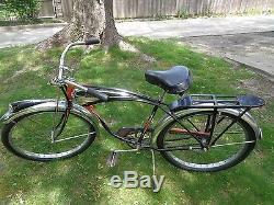 Vintage 1951 Schwinn Black Phantom 26 Bicycle