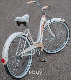 Vintage 1952 Pink White Ladies Schwinn STARLET Cruiser Bicycle HollywoodTankBike