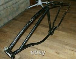 Vintage 1952 Schwinn Straight Bar Bicycle Frame H 25