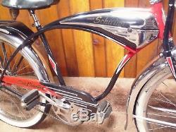 Vintage 1953 SCHWINN BLACK PHANTOM Bicycle -Antique Baloon Tire Bike 26