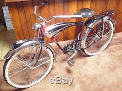 Vintage 1953 SCHWINN BLACK PHANTOM Bicycle -Antique Baloon Tire Bike 26