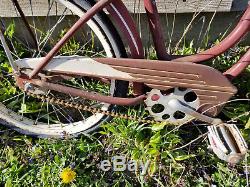 Vintage 1953 SCHWINN Bike Antique Fat Tire Bicycle 20 BALLOON TIRE TANK RACK
