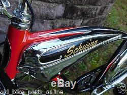 Vintage 1953 Schwinn 26 Mens Black Phantom Balloon Tire Bicycle Horn Tank B6 S2