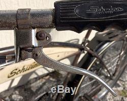 Vintage 1954 Schwinn B-6 Straight-Bar Fat Tire Tank Bike Triple Speed Drum Brake