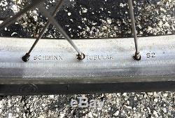 Vintage 1954 Schwinn B-6 Straight-Bar Fat Tire Tank Bike Triple Speed Drum Brake