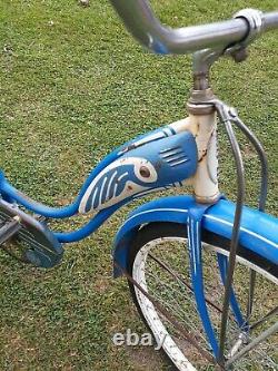 Vintage 1955, /56 schwinn bicycle wonans hornet serial no J28723 stamps twice