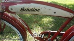 Vintage 1955 Schwinn Hornet Bicycle 24 Duro Balloon Boys Red Cruiser VG
