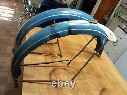Vintage 1955 Schwinn hornet springer bicycle front and rear fenders blue