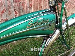 Vintage 1957 Schwinn Green Phantom bicycle. Beautiful. B6 panther hornet