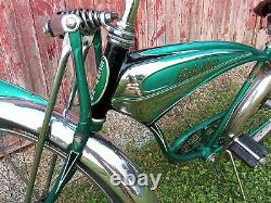 Vintage 1957 Schwinn Green Phantom bicycle. Beautiful. B6 panther hornet