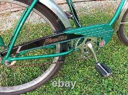 Vintage 1957 Schwinn Green Phantom bicycle. Beautiful. B6 panther hornet