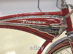Vintage 1957 Schwinn Mark II Jaguar Red Tank Bicycle