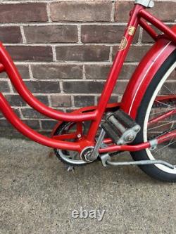 Vintage 1958 Red Ladies Schwinn Spitfire Bicycle Cruiser Bike-All Original RARE