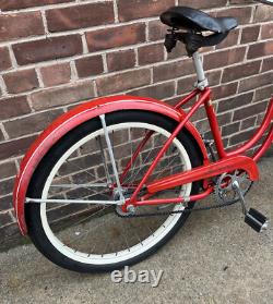 Vintage 1958 Red Ladies Schwinn Spitfire Bicycle Cruiser Bike-All Original RARE