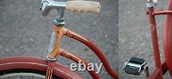 Vintage 1958 Red / Orange Ladies Schwinn Deluxe Spitfire Bicycle Cruiser Bike S7