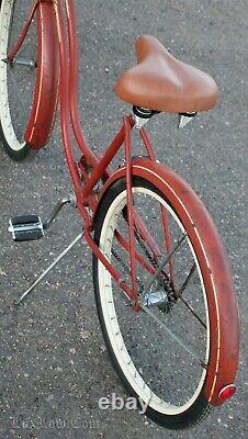 Vintage 1958 Red / Orange Ladies Schwinn Deluxe Spitfire Bicycle Cruiser Bike S7