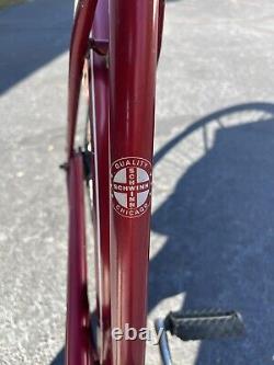 Vintage 1958 Schwinn Breeze Womens Bike Bicycle Red Chicago Wald Basket