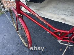 Vintage 1958 Schwinn Breeze Womens Bike Bicycle Red Chicago Wald Basket