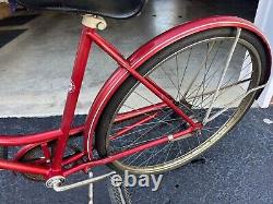 Vintage 1958 Schwinn Breeze Womens Bike Bicycle Red Chicago Wald Basket