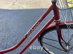 Vintage 1958 Schwinn Breeze Womens Bike Bicycle Red Chicago Wald Basket