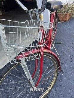 Vintage 1958 Schwinn Breeze Womens Bike Bicycle Red Chicago Wald Basket