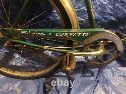 Vintage 1959 Men's 3-Speed SCHWINN CORVETTE Bicycle. Green. H912373
