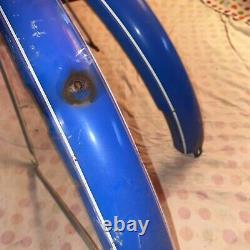 Vintage 1960 Schwinn 26 Bicycle Fenders Blue Originals