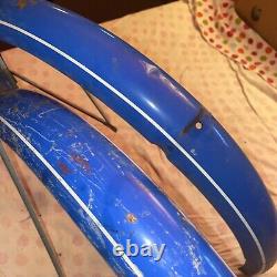 Vintage 1960 Schwinn 26 Bicycle Fenders Blue Originals