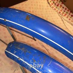 Vintage 1960 Schwinn 26 Bicycle Fenders Blue Originals