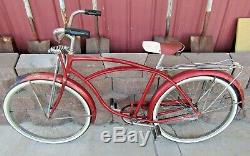 Vintage 1960 Schwinn Deluxe Hornet 26 Men's Bike Metallic Red/Black Springer